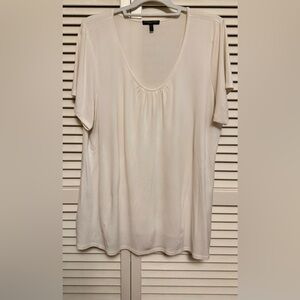 Eileen Fisher Cream Blouse size 1x scoop neck